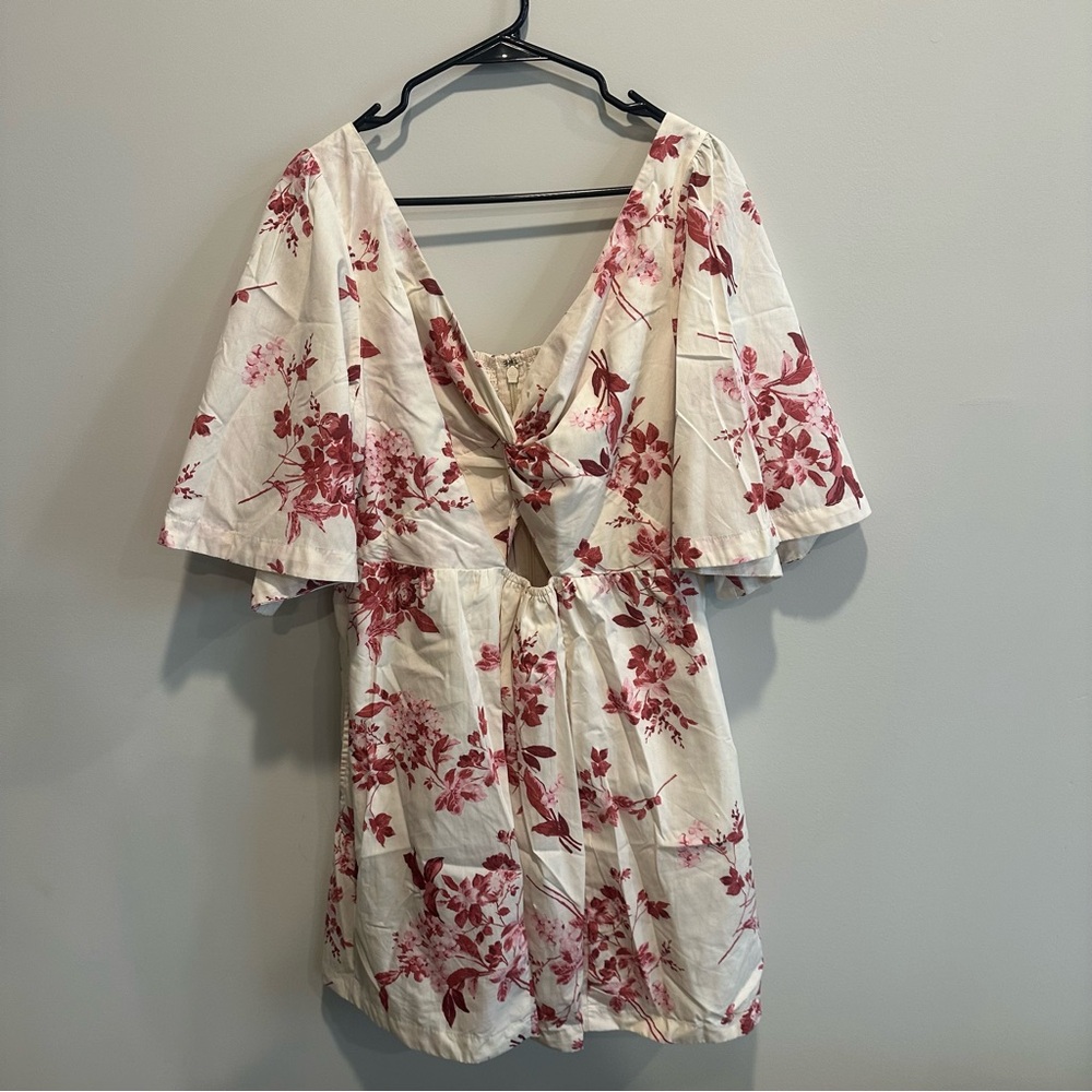 Abercrombie & Fitch Floral Mini Dress - Red and Cream